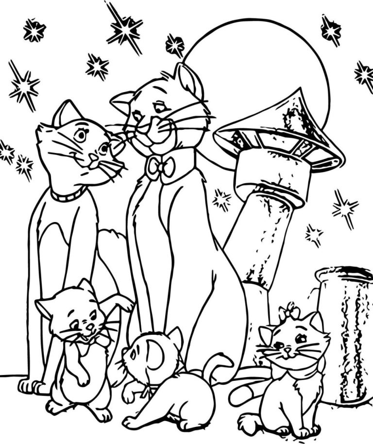 Family Aristocats Coloring Pages
