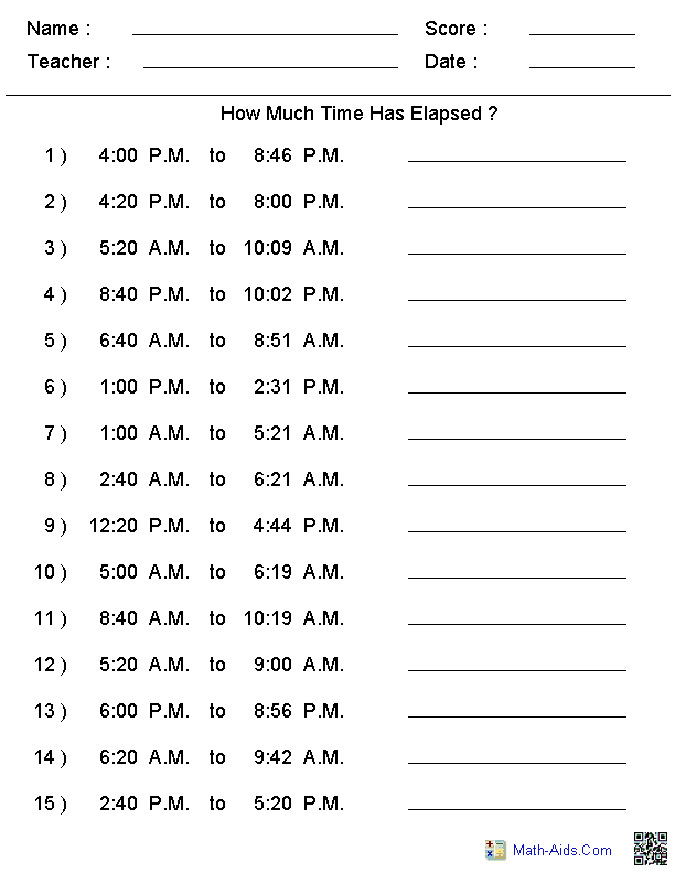 24 Hour Clock Time Worksheets Grade 4