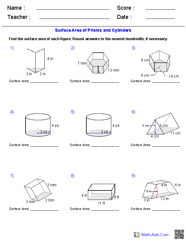 Grade 10 Volume Of Composite Figures Worksheet