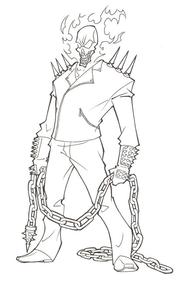 Scary Ghost Rider Coloring Pages