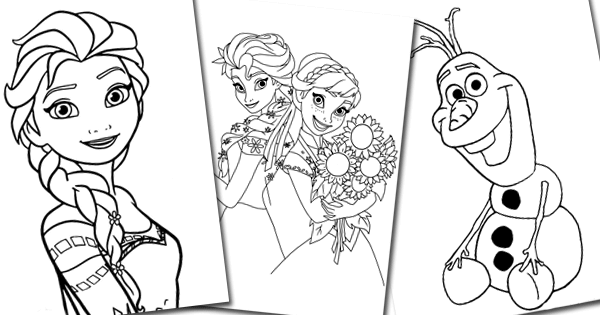 Elsa Anna Olaf Coloring Pages