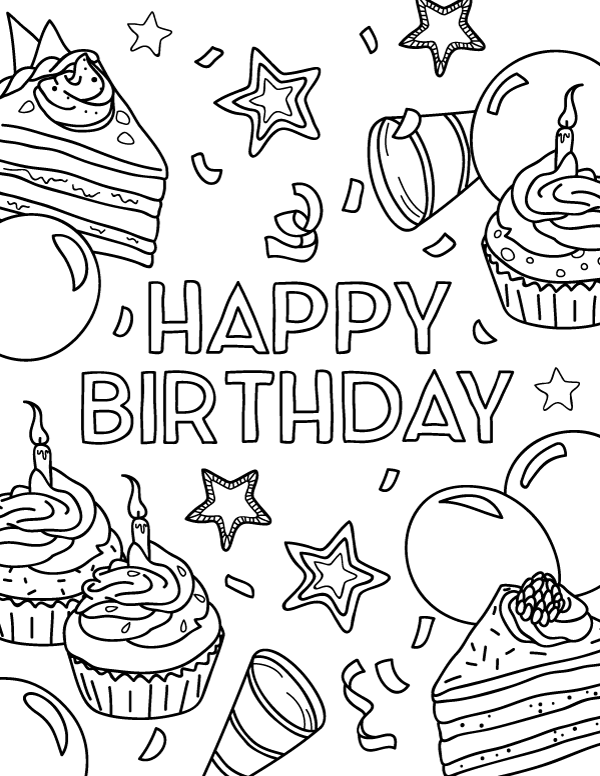 Coloring Sheet Printable Birthday Coloring Pages
