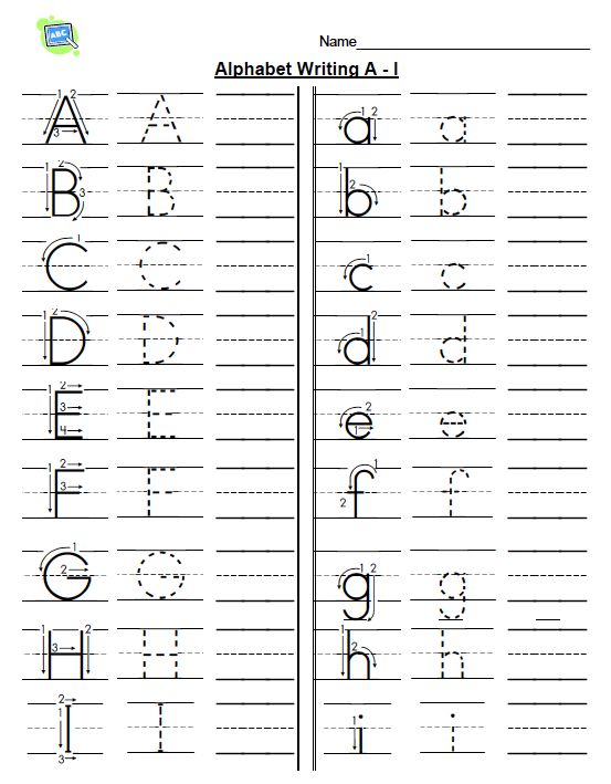 Alphabet Kindergarten Handwriting Practice