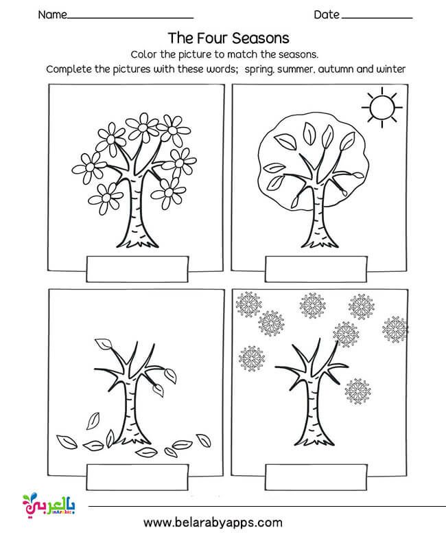 Seasons Coloring Pages Free