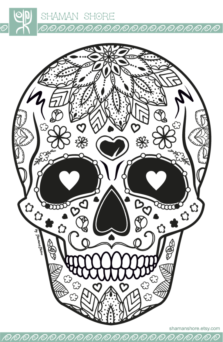 Skull Colouring Pages To Print
