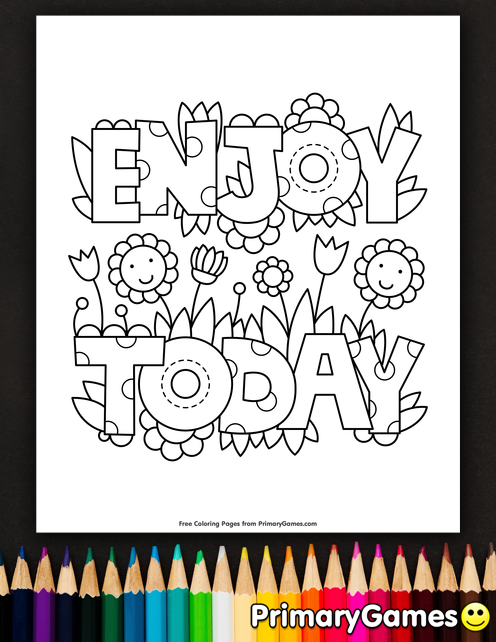 Positive Coloring Pages For Kids