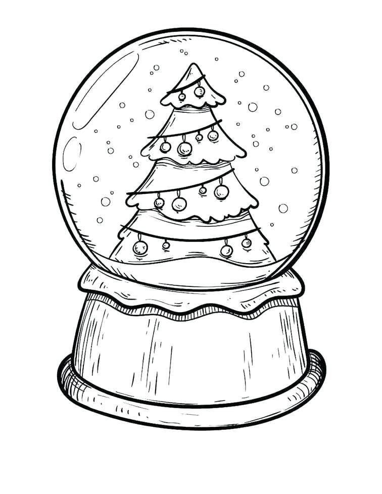 Cute Snow Globe Coloring Pages