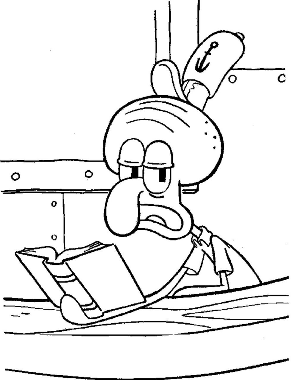 Squidward Coloring Pages Free