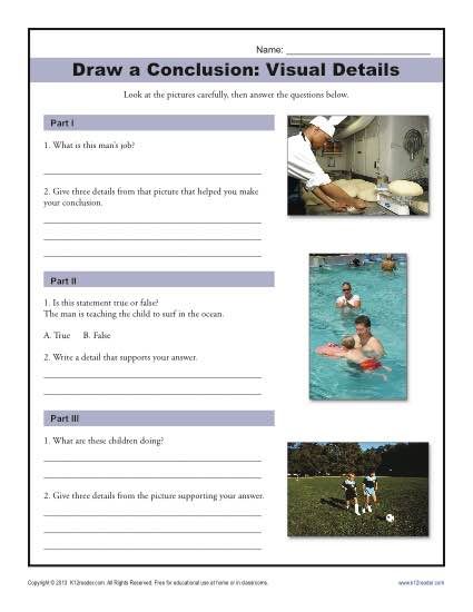 3rd Grade Drawing Conclusions Worksheets With Answers