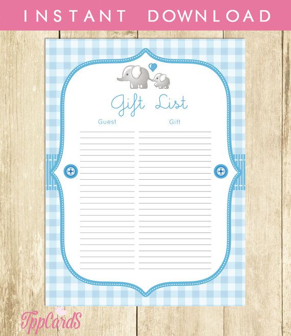 Baby Shower Sign In Sheet Free Printable