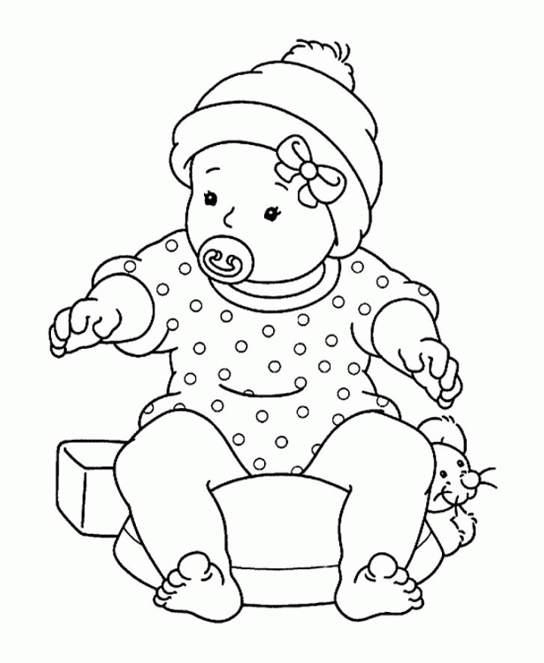 Cute Baby Doll Coloring Page