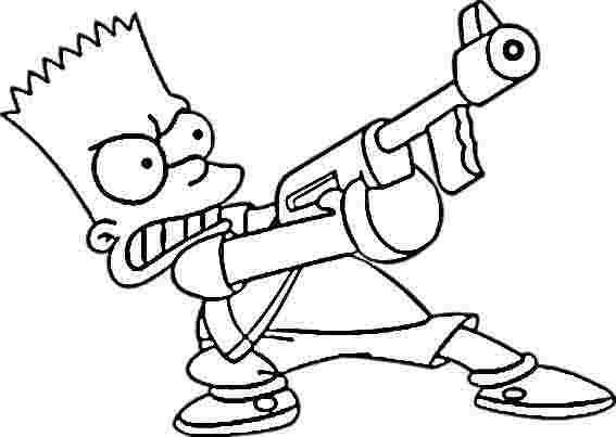 Gangsta Bart Simpson Coloring Pages