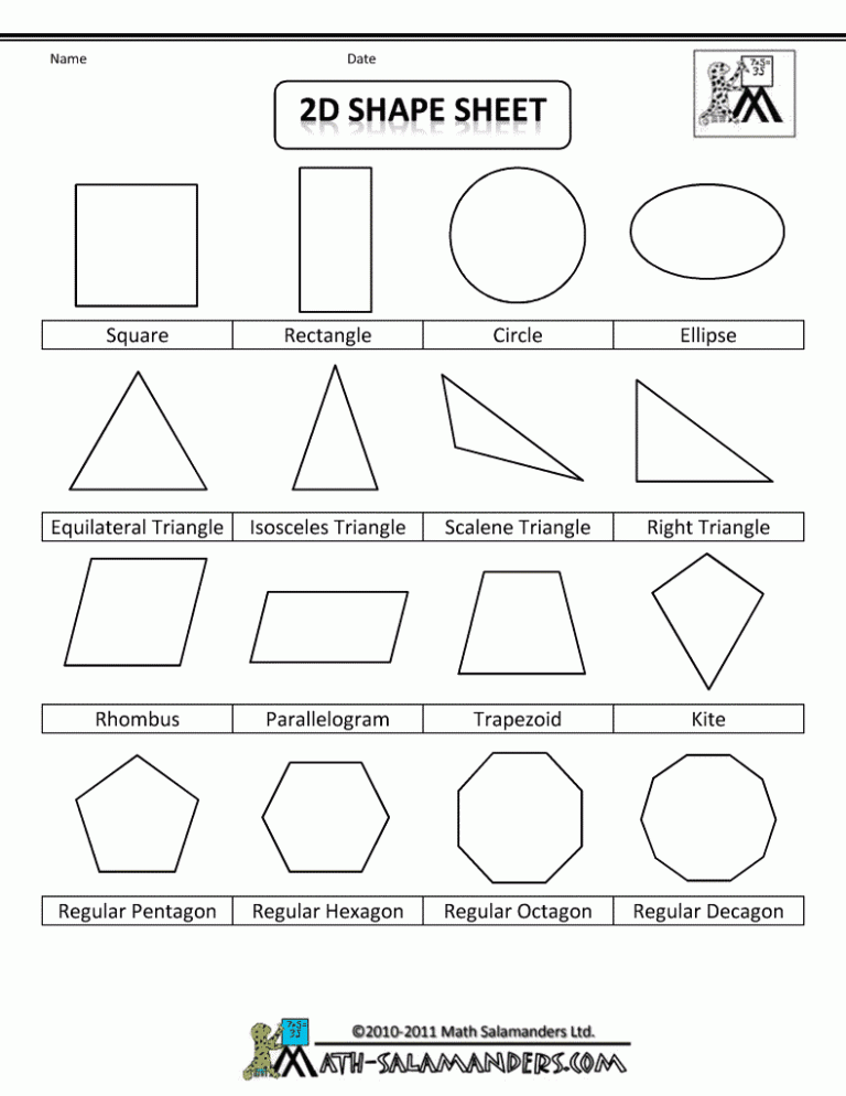 Printable Pictures Of Different Shapes