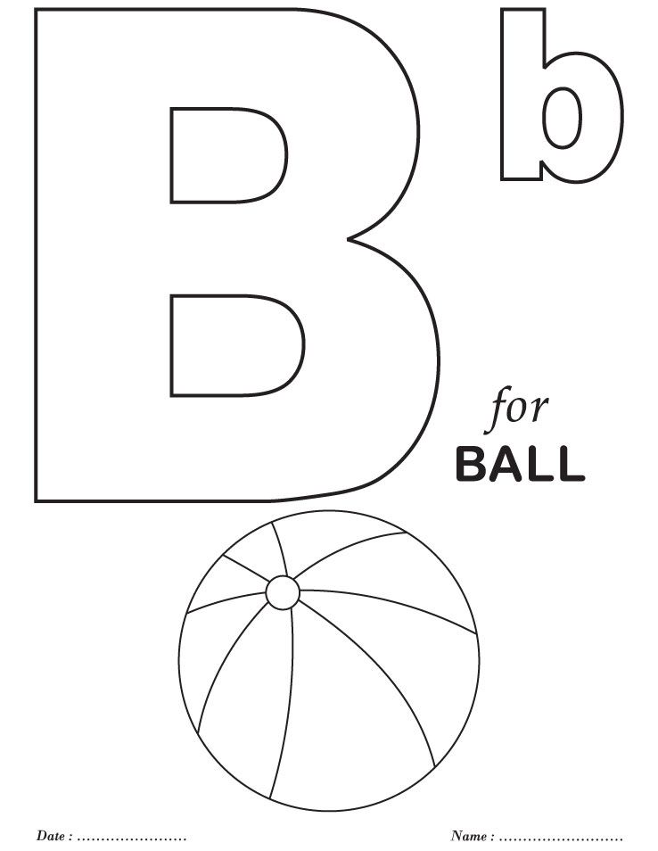 B Coloring Page Free