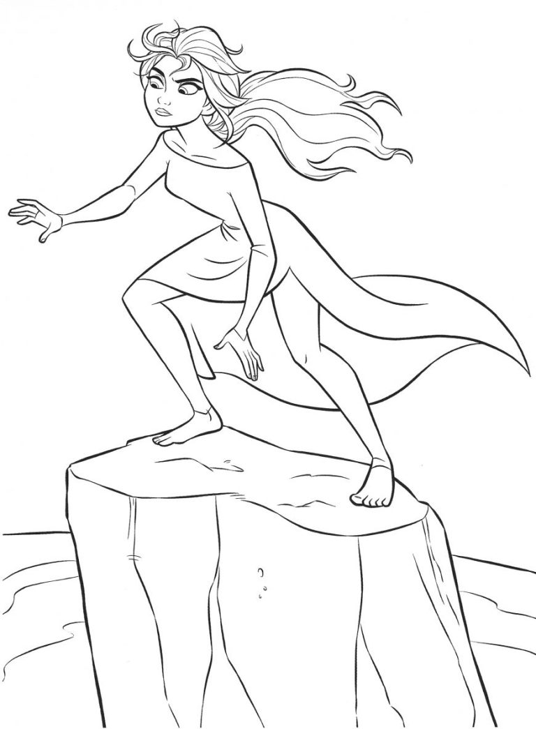 Frozen 2 Coloring Pages Anna Hair Down
