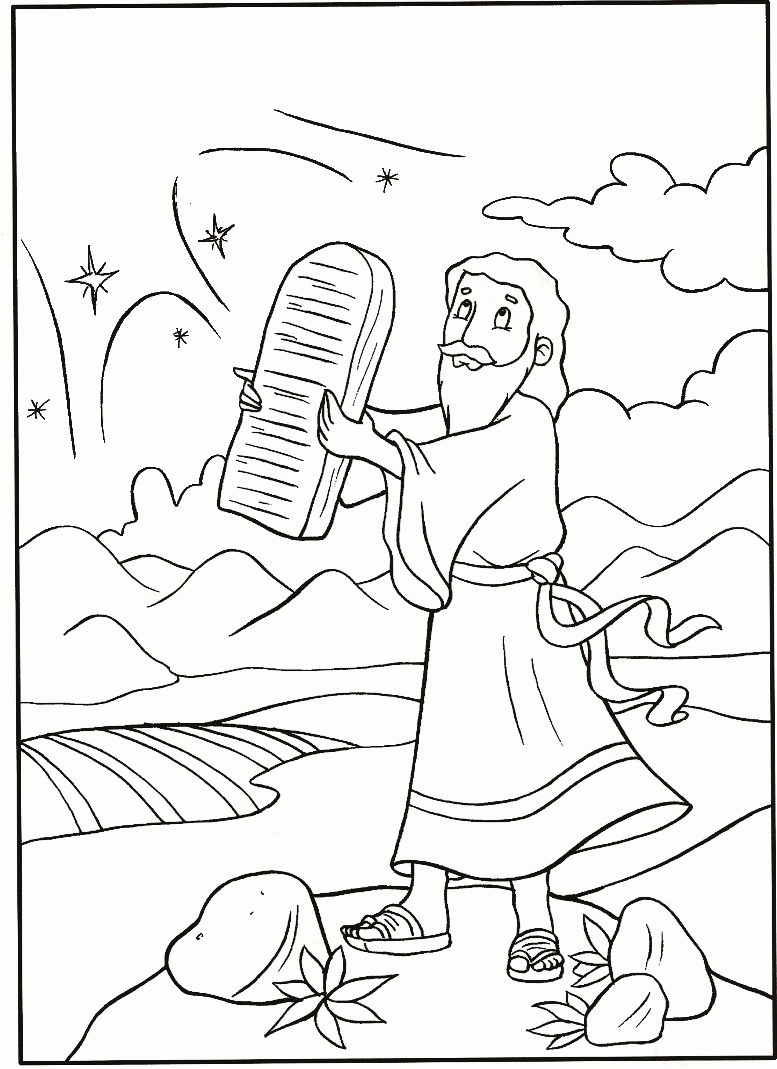 Moses 10 Commandments Coloring Page