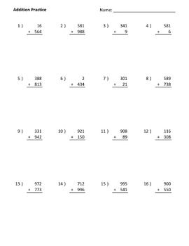 Addition Subtraction Multiplication Worksheets Grade 3