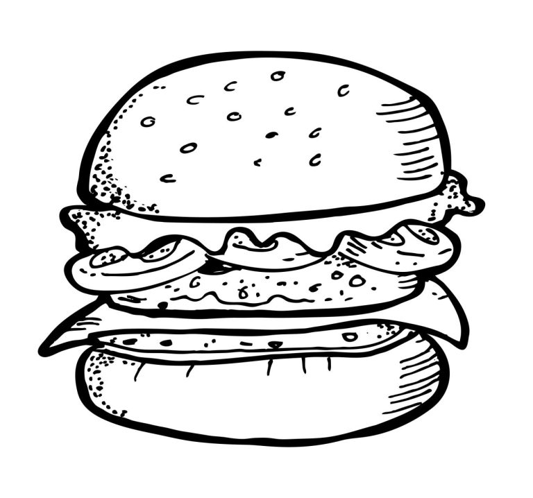 Free Printable Hamburger Coloring Pages