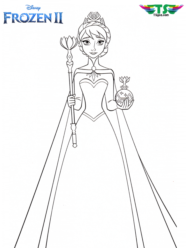 Printable Easy Elsa And Anna Coloring Pages