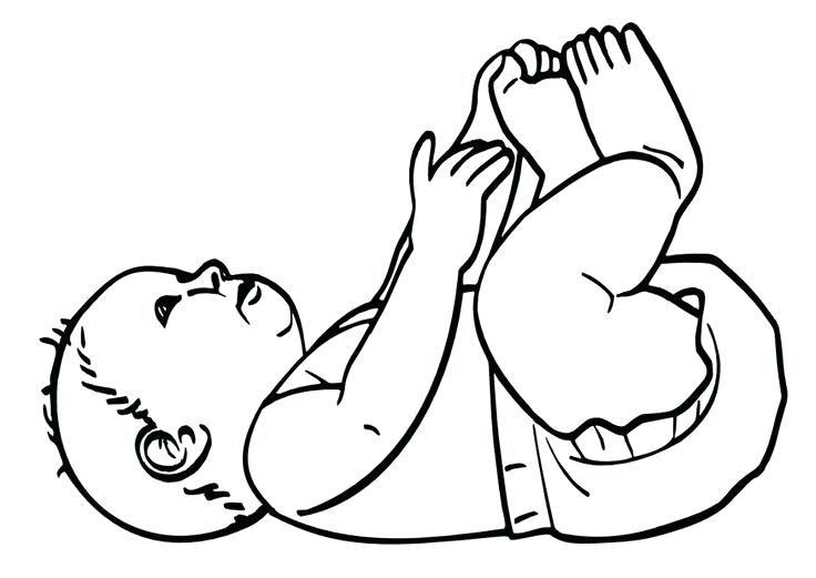 Infant Baby Doll Coloring Page