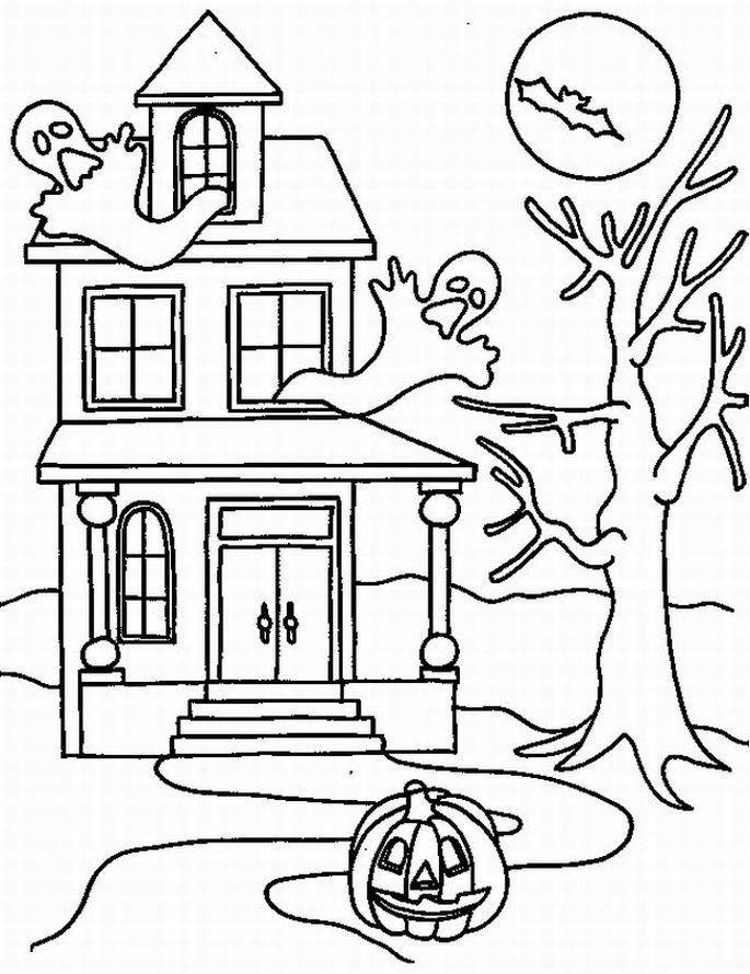 Halloween Pictures For Children To Colour