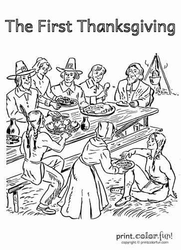 Thanksgiving Pilgrim Coloring Pages