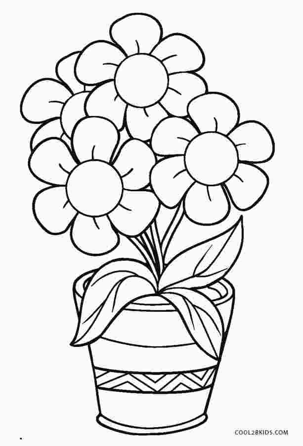 Flower Pot Coloring Pages Printable