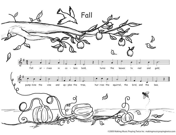 Fall Music Coloring Sheets