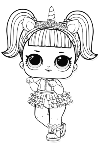 Unicorn Coloring Pages Of Lol Dolls
