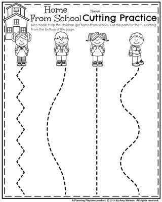 Preschool Printable Cutting Worksheets For Preschoolers
