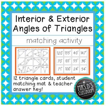 Interior And Exterior Angles Of Triangles Worksheet With Answers Pdf