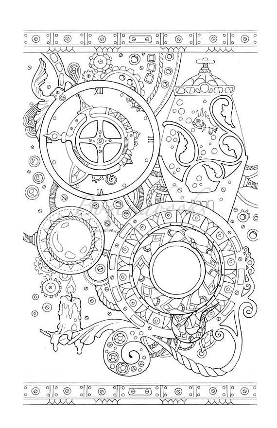 Easy Steampunk Coloring Pages