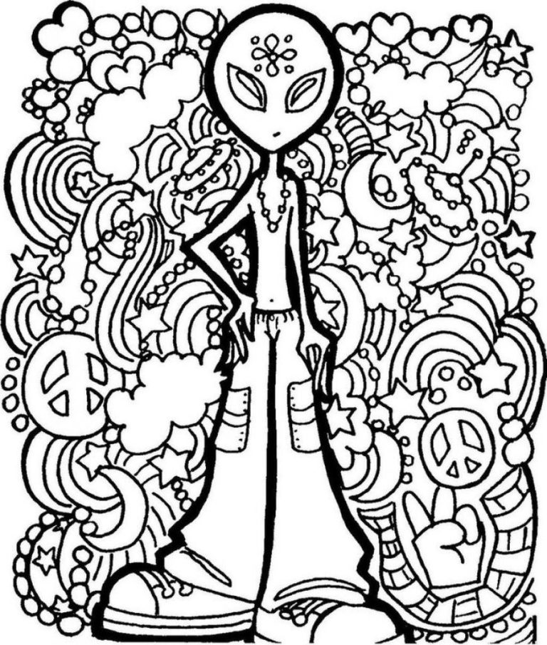 Hippie Stoner Coloring Pages