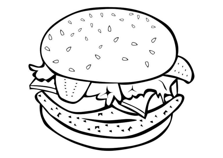 Hamburger Coloring Pages For Kids