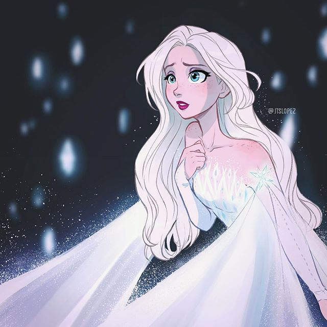 Fan Art Frozen 2 Coloring Pages Elsa Hair Down
