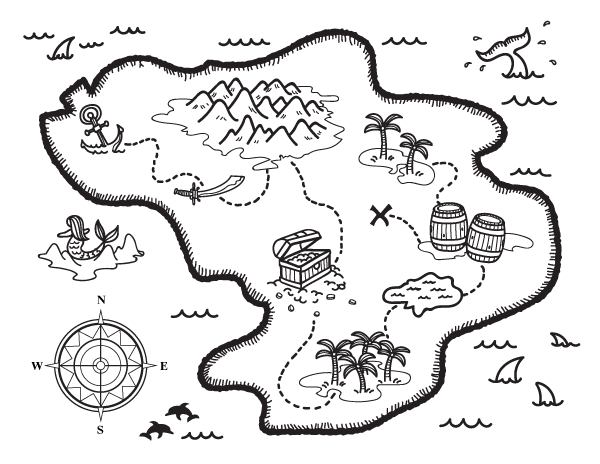 Treasure Map Coloring Pages Printable