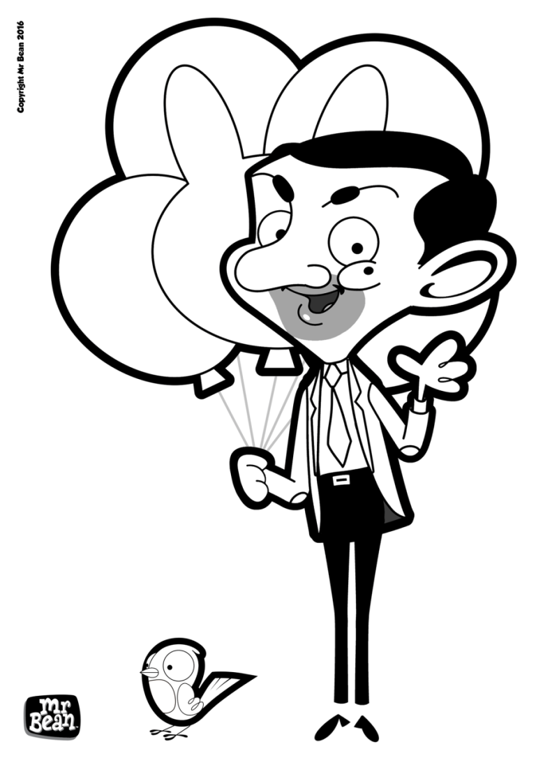 Mr Bean Cartoon Colouring Pages