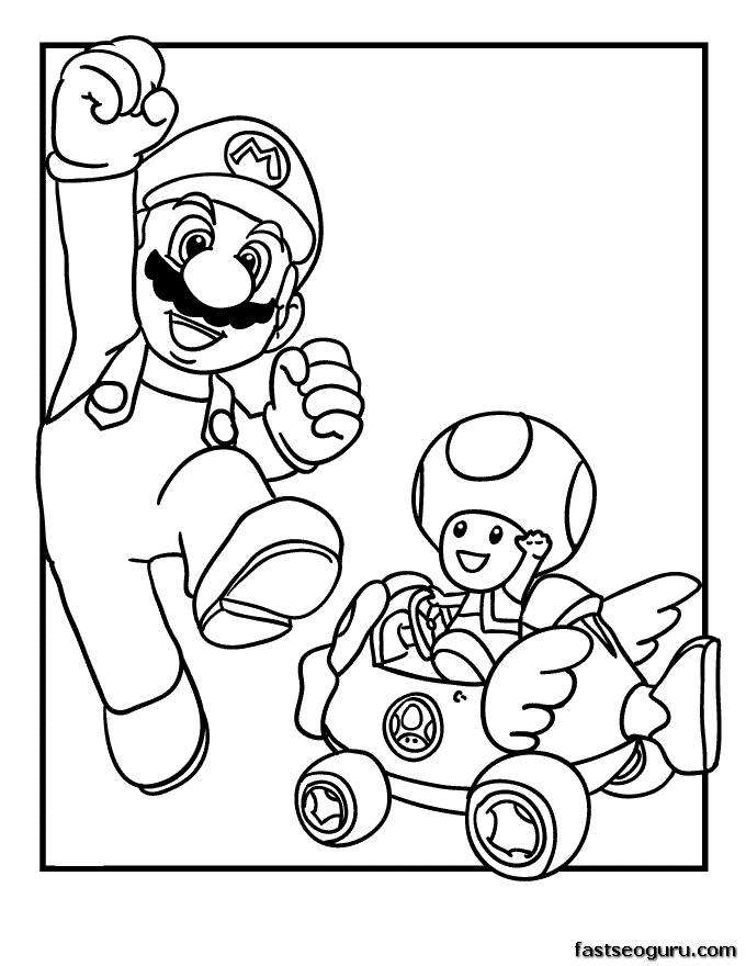 Toad Coloring Pages From Super Mario