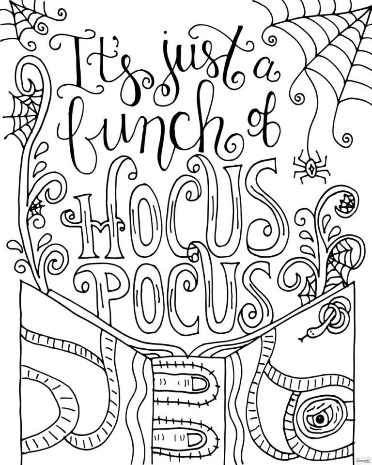 Hocus Pocus Coloring Pages Free