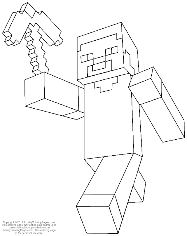 Steve Cute Minecraft Coloring Pages