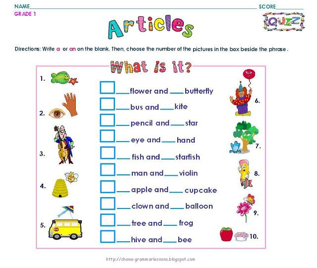 English Activity Sheets For Grade 1