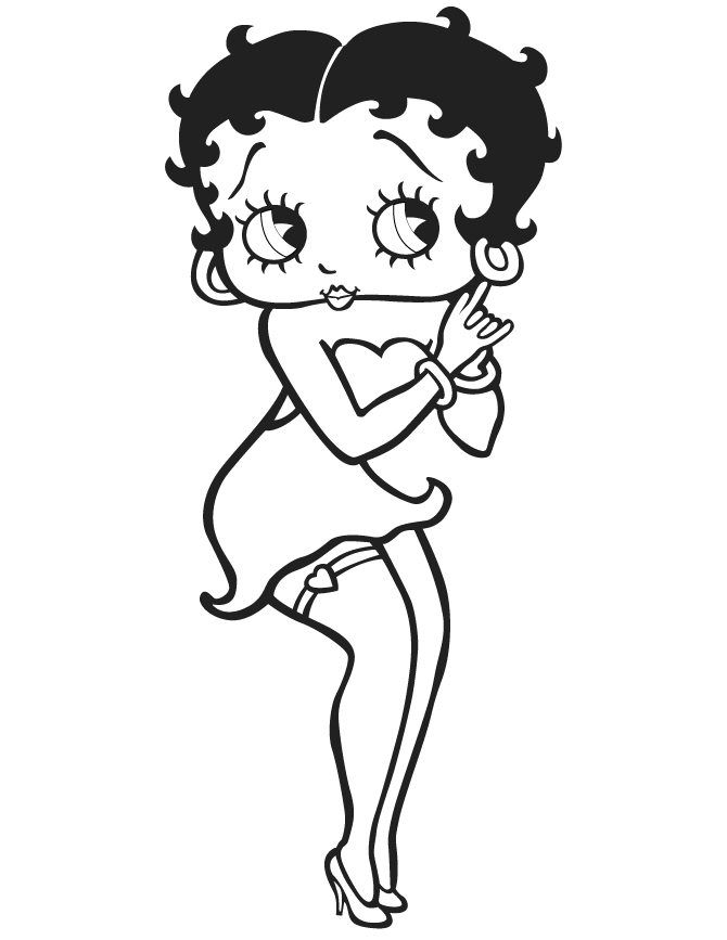 Easy Betty Boop Coloring Pages