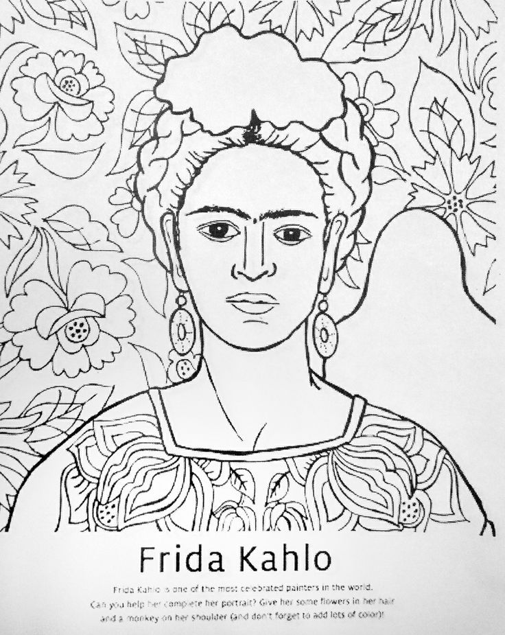 Cartoon Frida Kahlo Coloring Pages