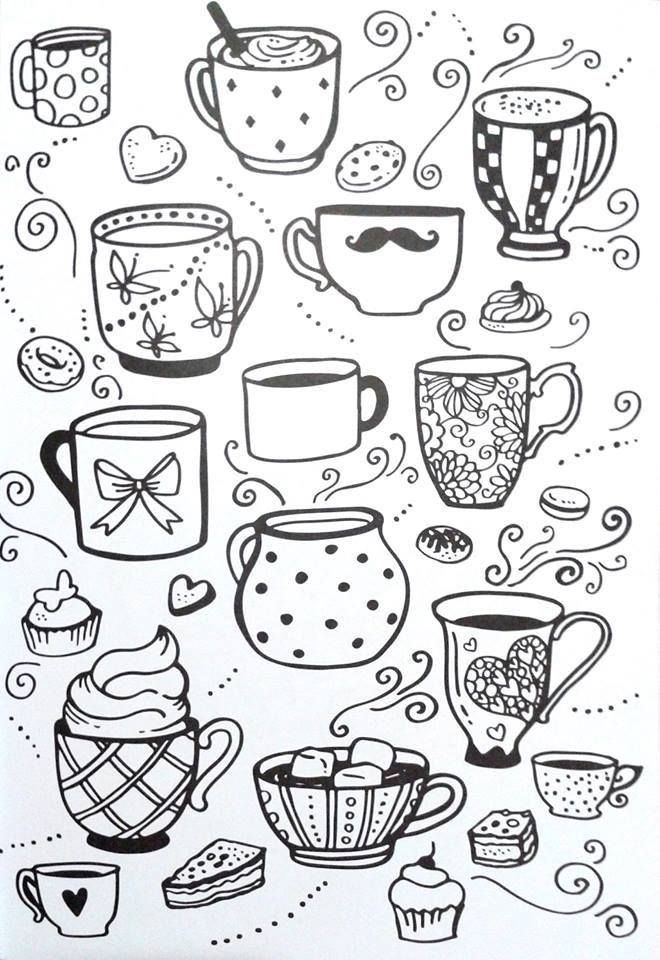Kawaii Coffee Coloring Pages