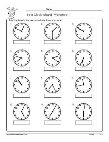 Printable Telling Time Worksheets Grade 4