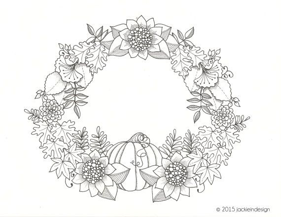 Flower Wreath Coloring Page