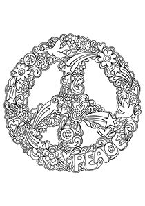 Peace Sign Coloring Pages For Adults