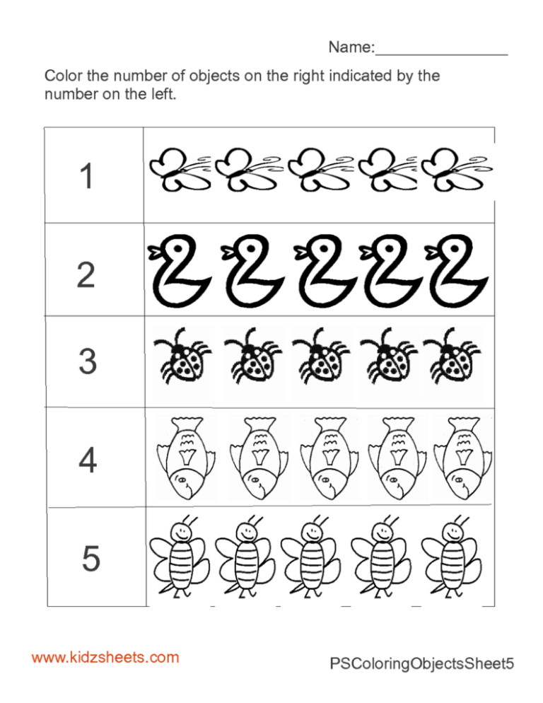 Preschool Number Worksheets Free Printable