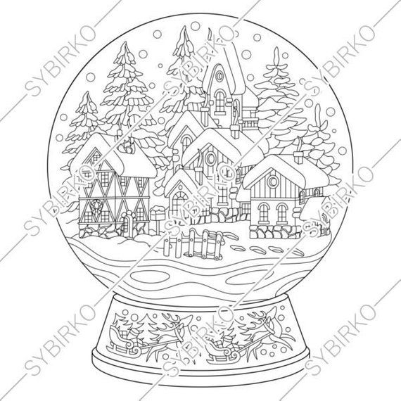 Snow Globe Coloring Page