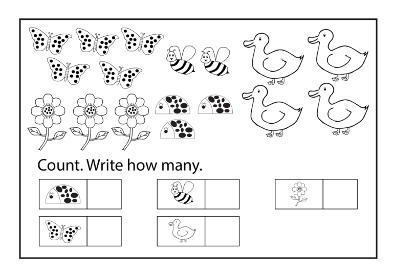 Kindergarten Printable Kids Activity Sheets